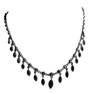 Black Leaf Drop Necklace  Adjustable Lobster Clasp Jewelry elegant minimalist